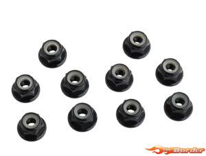 BRP 4mm Aluminium Nyloc Lock Nut M4 (10) Black 1747BL