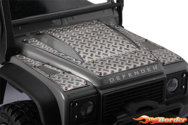 BRP Stainless Steel Hood Trim Type 2 voor 1/18 TRX-4M Land Rover Defender - Zilver M040S - Afbeelding 4