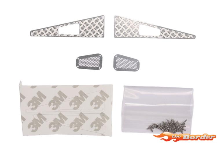 BRP Stainless Steel Hood Trim voor 1/18 TRX-4M Land Rover Defender - Zilver M043S