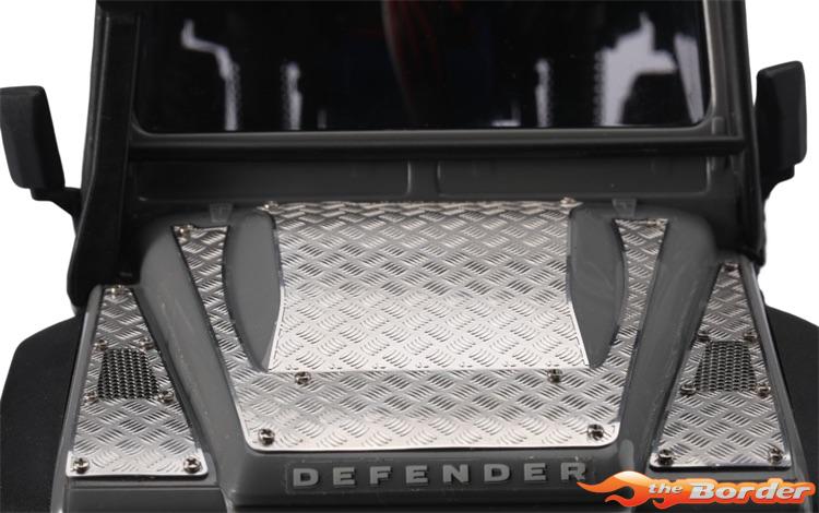 BRP Stainless Steel Hood Trim voor 1/18 TRX-4M Land Rover Defender - Zilver M043S - Afbeelding 3