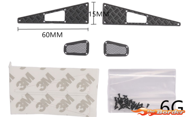 BRP Stainless Steel Hood Trim voor 1/18 TRX-4M Land Rover Defender - Zwart M043B