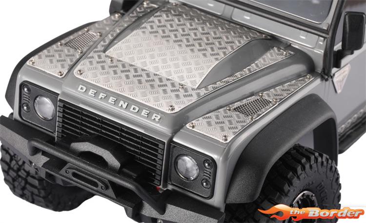 BRP Stainless Steel Hood Trim voor 1/18 TRX-4M Land Rover Defender - Zilver M043S - Afbeelding 4