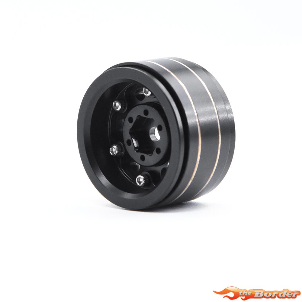 BRP 1.0'' Brass Quality Black Gold Beadlock Wheel Rim set for 1/18 M017 - Afbeelding 2