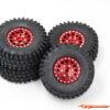 BRP 1.0'' Aluminum Beadlock Wheel Rim&Tire set for 1/18 TRX4M M070Red - Afbeelding 2
