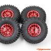 BRP 1.0'' Aluminum Beadlock Wheel Rim&Tire set for 1/18 TRX4M M070Red - Afbeelding 3