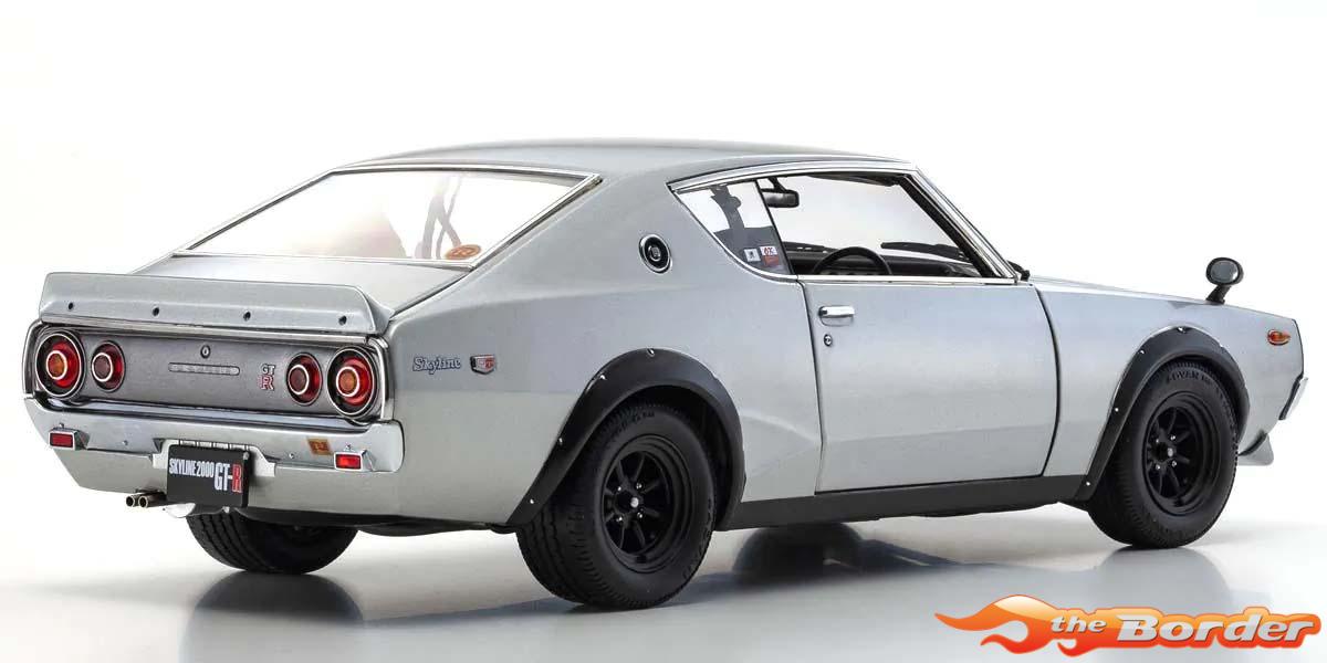 Kyosho 1:18 Nissan Skyline 2000 GT-R (KPGC110) 1973 Silver 08255S - Afbeelding 2