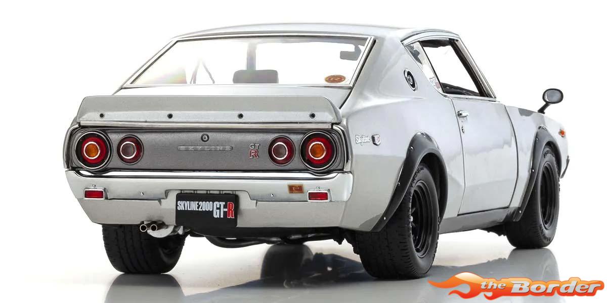 Kyosho 1:18 Nissan Skyline 2000 GT-R (KPGC110) 1973 Silver 08255S - Afbeelding 4