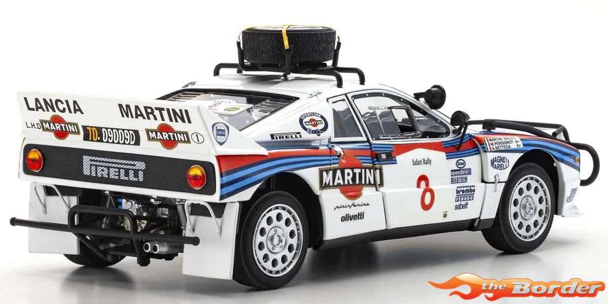 Kyosho 1:18 Lancia Rally 037 A.Bettega Safari Rally 1985 Nr.8 08306J - Afbeelding 2