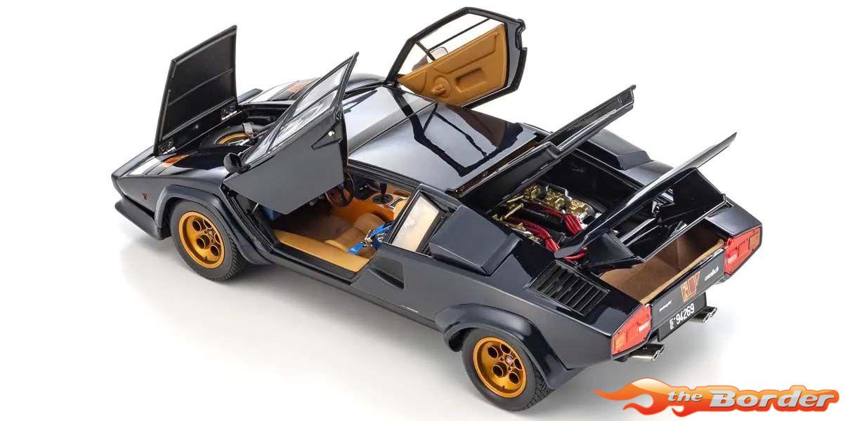 Kyosho 1/18 Lamborghini Countach LP500S Walter Wolf 1982 Dark Blue 8320D - Afbeelding 3