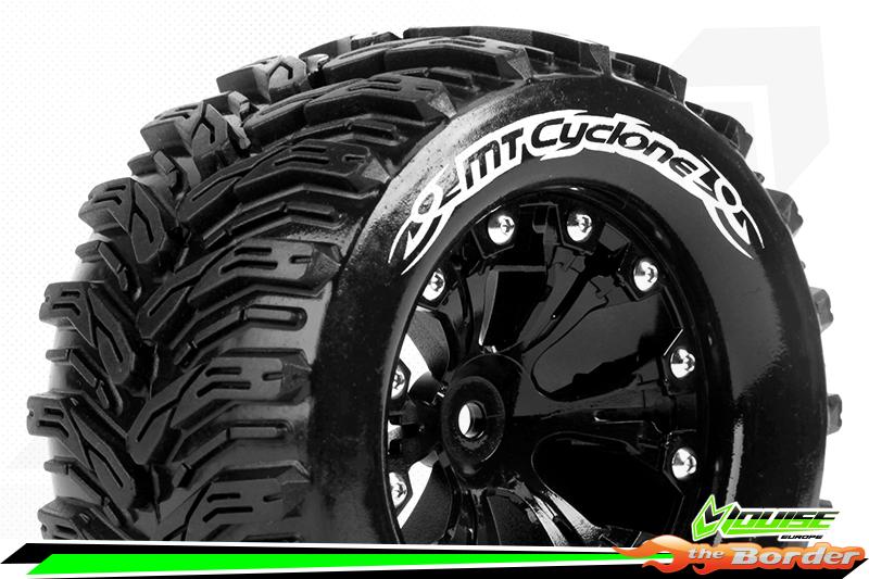 LouiseRC MT-Cyclone Traxxas Stampede/Rustler Tires - 2WD Rear Wheels Black Glued LR-T3226SBH - Afbeelding 3