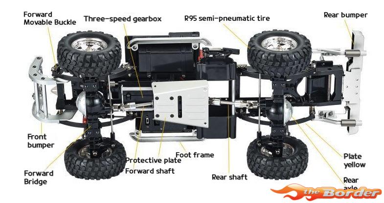 HG P409 2.4Ghz 4x4 Scale Hi-Lux Crawler Pick-Up 1/10 RTR Black - Afbeelding 12