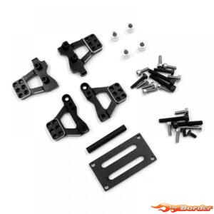 Yeah Racing Alu Shock Mount Set Black (Front & Rear) voor Traxxas TRX-4M TR4M-015BK
