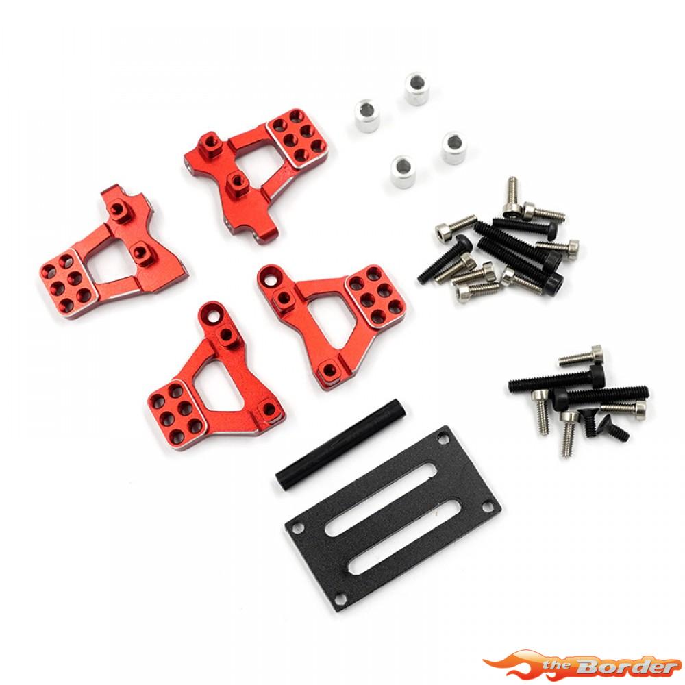 Yeah Racing Alu Shock Mount Set Red (Front & Rear) voor Traxxas TRX-4M TR4M-015RD
