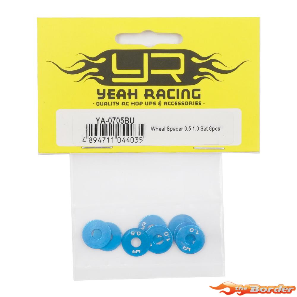 Yeah Racing Alu Wheel Spacer 0.5 & 1.0mm (8 pcs) Blue YA-0705BU - Afbeelding 3