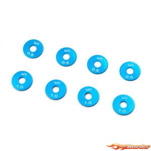 Yeah Racing Alu Wheel Spacer 0.5 & 1.0mm (8 pcs) Blue YA-0705BU