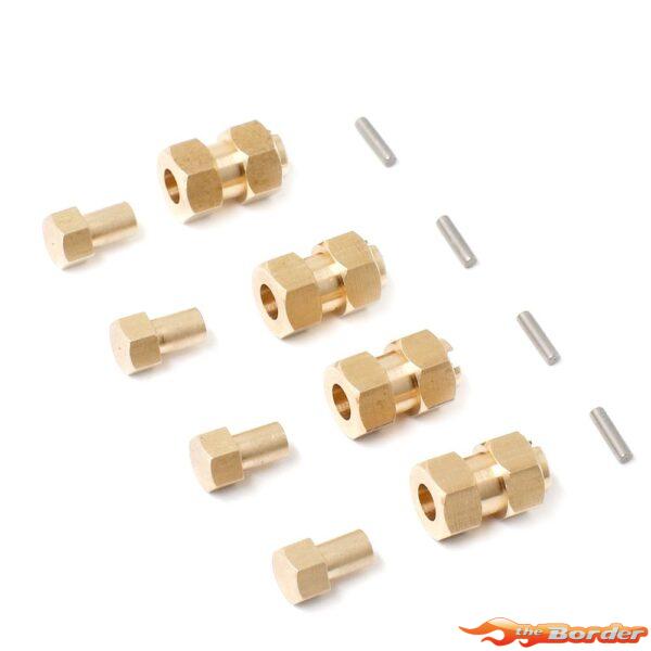 BRP 1/18 Brass Wheel Adaptors 7mm Hex (+10mm Length) for TRX-4M 1/18 Car 4pcs. M031
