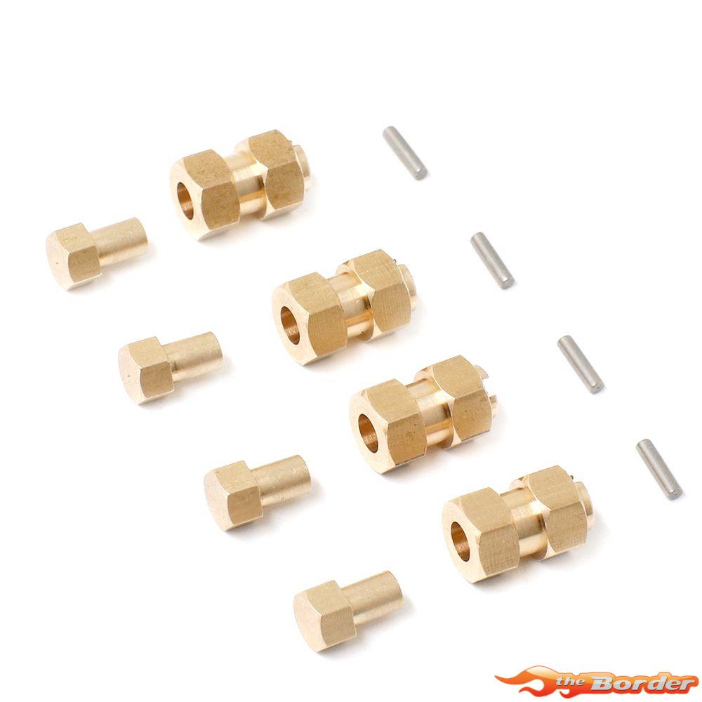 BRP 1/18 Brass Wheel Adaptors 7mm Hex (+10mm Length) for TRX-4M 1/18 Car 4pcs. M031