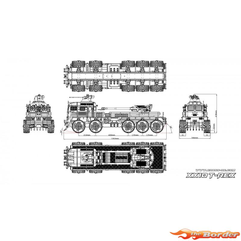 CrossRC Military Scaling Kit XX10 T-REX 1/12 10x10 truck 90100114 - Afbeelding 3