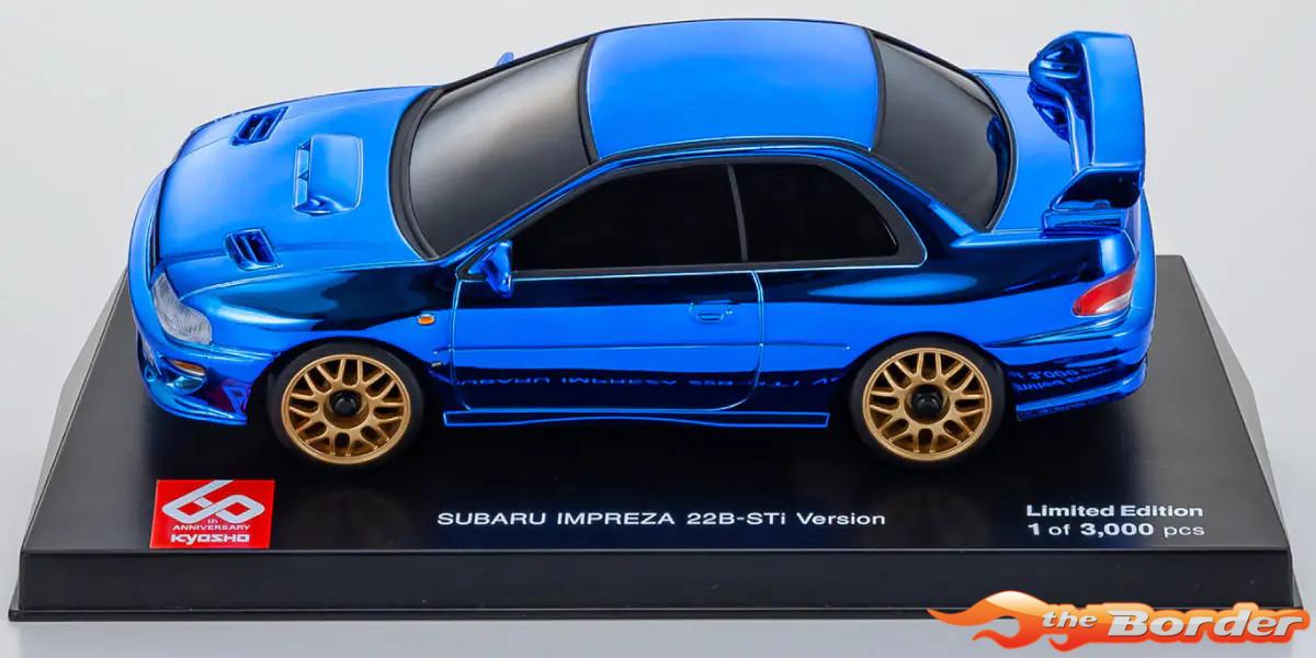 Kyosho Mini-Z Body Set SUBARU Impreza 22B-STi Version Chrome Blue Kyosho 60th Anniversary MZP457CBL - Afbeelding 4