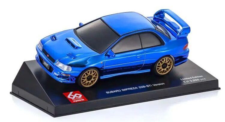 Kyosho Mini-Z Body Set SUBARU Impreza 22B-STi Version Chrome Blue Kyosho 60th Anniversary MZP457CBL