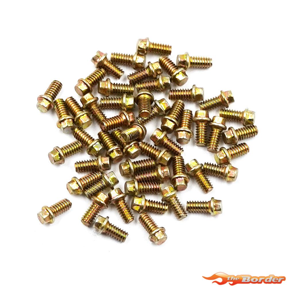 Yeah Racing Steel Hexagon Head Bolts Beadlock Rims Screw M2 x 4MM 50pcs Black YA-0691