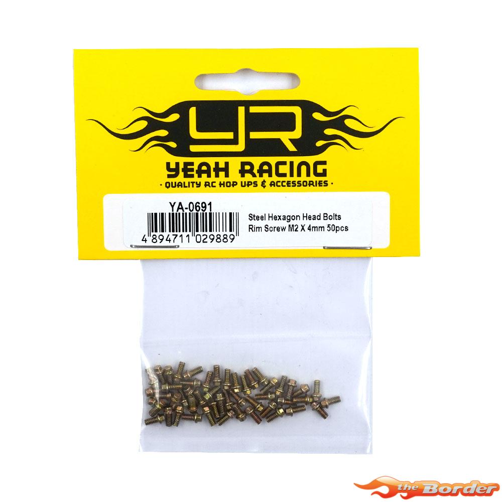 Yeah Racing Steel Hexagon Head Bolts Beadlock Rims Screw M2 x 4MM 50pcs Black YA-0691 - Afbeelding 3