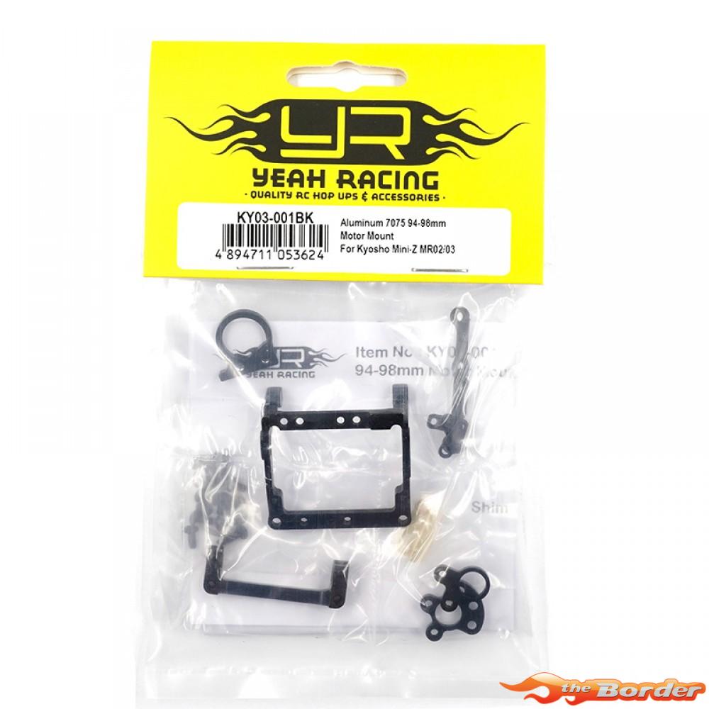 Yeah Racing 94-98mm MM Motor Mount For Kyosho Mini-Z MR03/MR04 KY03-001BK - Afbeelding 4