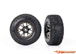 Traxxas Tires & Wheels Assembled (Ford Raptor R Black Chrome BFGoodRich KO2 2WD Front) (2) 10186-BLKCR