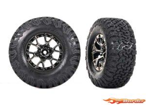 Traxxas Tires & Wheels Assembled (Ford Raptor R Black Chrome BFGoodRich KO2 4WD Front/Rear) (2) 10187-BLKCR