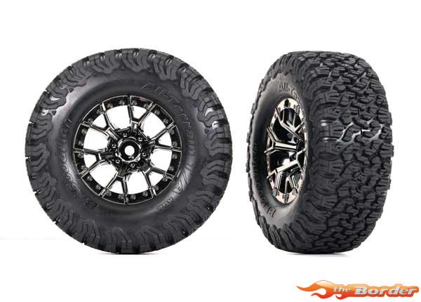 Traxxas Tires & Wheels Assembled (Ford Raptor R Black Chrome BFGoodRich KO2 4WD Front/Rear) (2) 10187-BLKCR