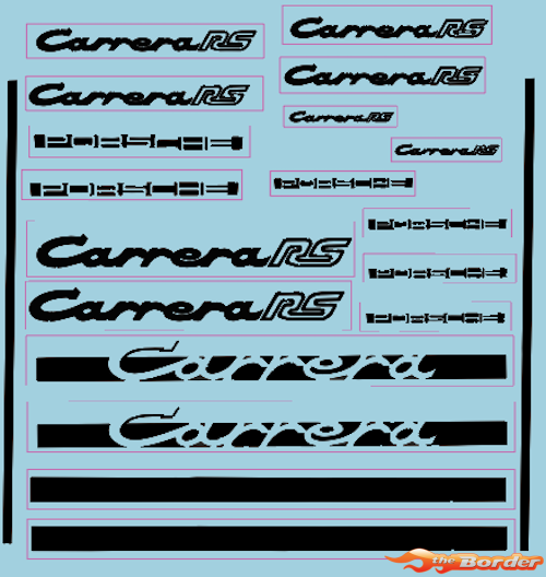 Porsche Carrera GL Body Mini-Z Stickervel BRPD1710 - Afbeelding 2