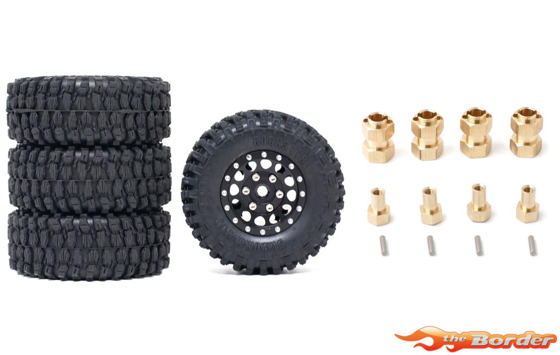 BRP 1.0'' Aluminum Beadlock Wheel Rim&Tire set for 1/18 TRX-4M M070Black - Afbeelding 4