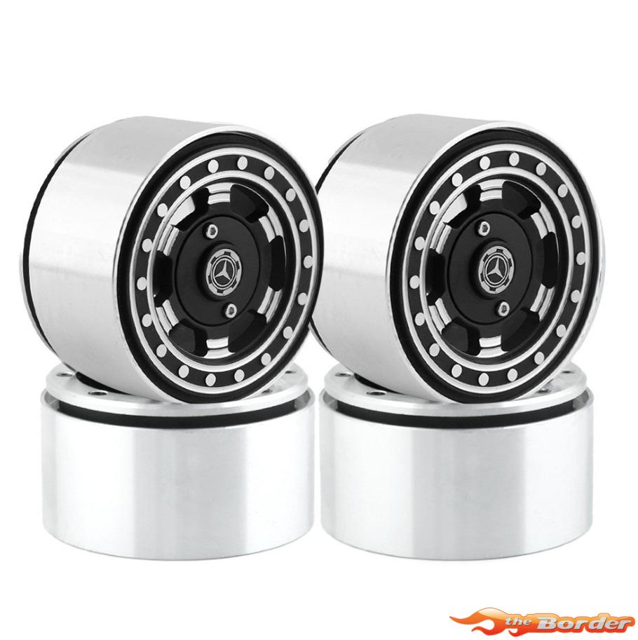 BRP 2.2" Alum CNC Black Silver (4) Wheels Beadlock W22006 - Afbeelding 4