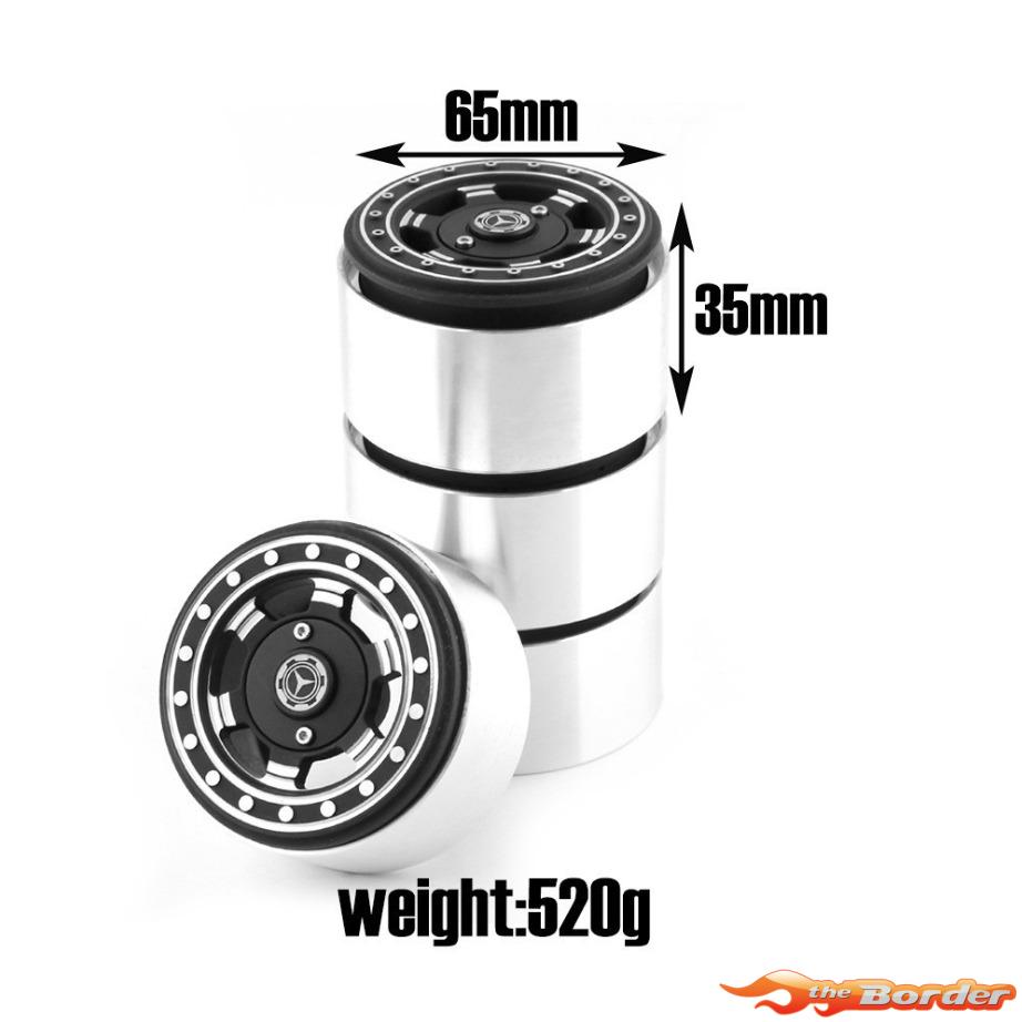 BRP 2.2" Alum CNC Black Silver (4) Wheels Beadlock W22006 - Afbeelding 3