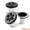 BRP 2.2" Alum CNC Black Silver (4) Wheels Beadlock W22006 - Afbeelding 2