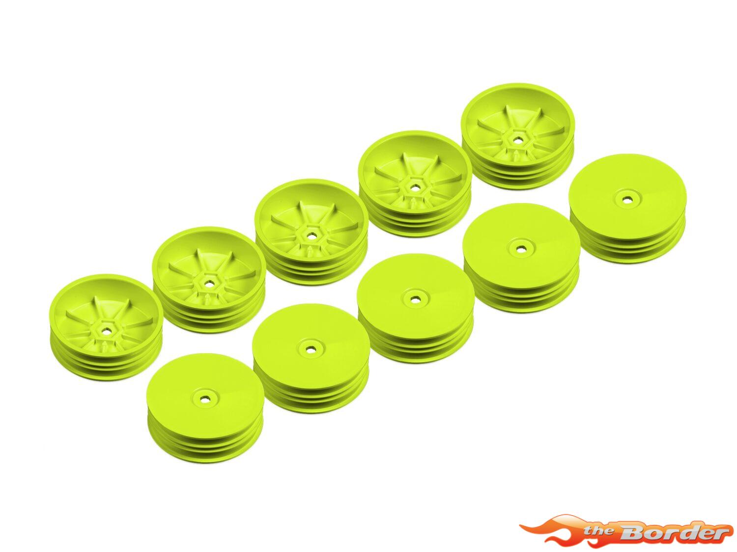 XRAY 2WD Front Slim Wheel Aerodisk w/Narrow Offset - Yellow - Hard (10) 329904-Y