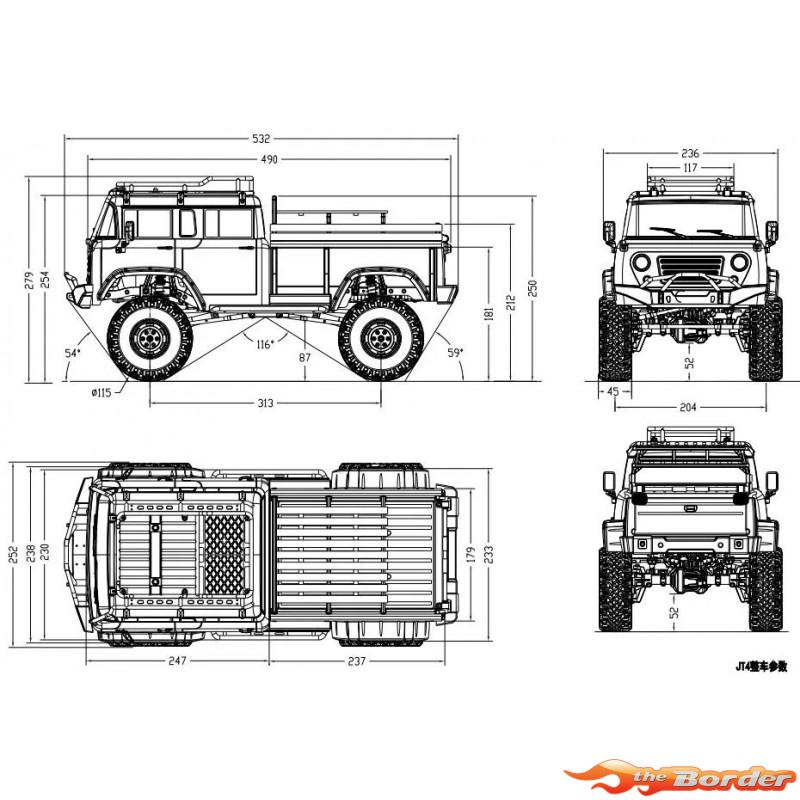 CrossRC RTR Crawling Kit JT6 EMO 1/10 Sea Blue/ White 90100092 - Afbeelding 6