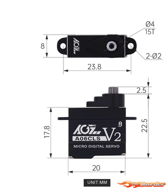 AGF-RC A06CLSV2 (20T) Alum. Mini Servo High Precision 3KG - Afbeelding 2