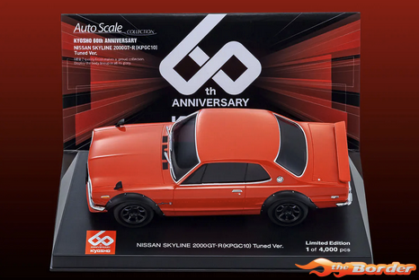 Kyosho Mini-Z Body Set Nissan Skyline 2000 GTR KPCG10 Red 60th Anniv MZP466R60 - Afbeelding 2