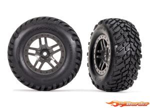 Traxxas Preglued SCT Tires Split-Spoke Gray Wheels/Tyres 6964