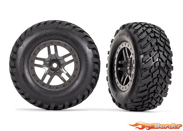 Traxxas Preglued SCT Tires Split-Spoke Gray Wheels/Tyres 6964