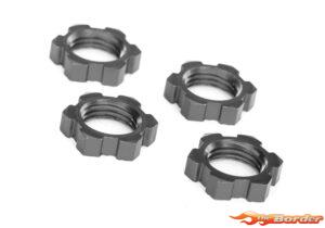 Traxxas Wheel Nuts Splined 17mm, Serrated (Gray Alu) (4) 7758-GRAY