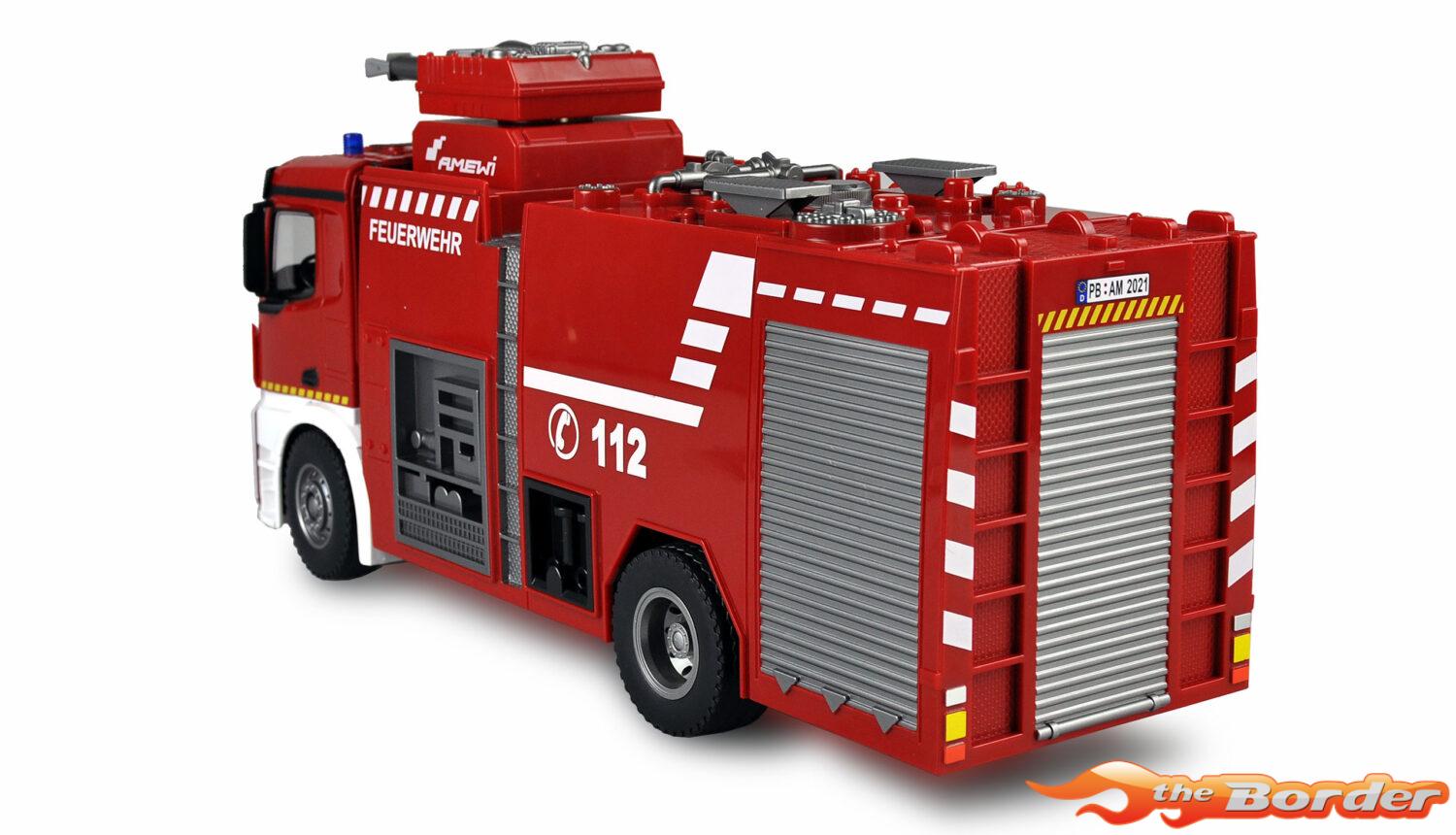 Amewi Mercedes Brandweer Spuitwagen 1/18 Light + Sound + Water 22503 - Afbeelding 8