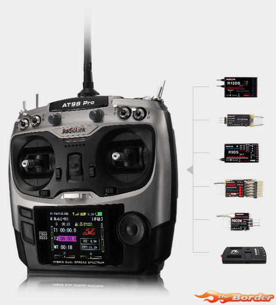 RadioLink AT9S Pro 10/12-Channels Radio (Mode 1) with R9DS Receiver - Afbeelding 2