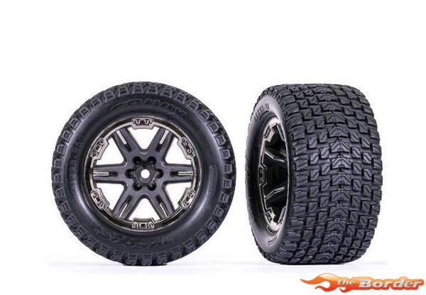 Traxxas Tires & Wheels Gravix (2.8) (Rustler 4x4) TRX6764-BLKCR