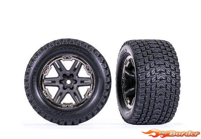 Traxxas Tires & Wheels Gravix (2.8) (Rustler 4x4) TRX6764-BLKCR