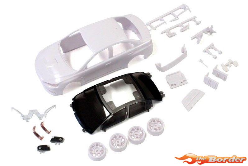 Kyosho Mini-Z Body Set Mitsubishi Lancer Evo-X Mini-Z + 4WD Rims Set (White) MZN184