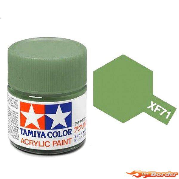 Tamiya Color Acrilico XF-71 Cockpit Green, Opaco, Flacone 10ml, Per Modellismo