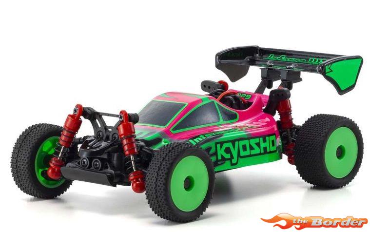 Kyosho Mini-Z Buggy MB010 Readyset INFERNO MP9 TKI Pink/Green 32093PGR - Afbeelding 3