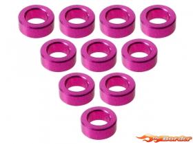 3Racing Aluminium M3 Flat Washer 3x5x2.0mm (10 Pcs) Pink 3RAC-WF320/5/PK